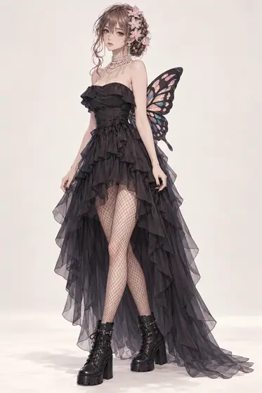 黒蝶のステージガウン