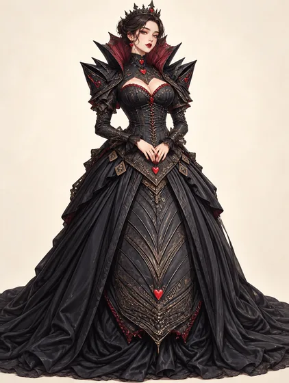 黒ハートの女王ドレスの着用例