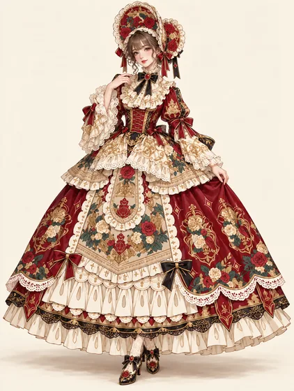 深紅薔薇のロイヤルヴィクトリアンの着用例