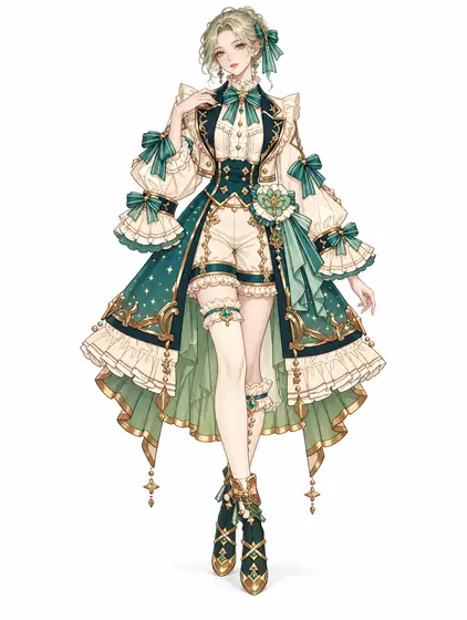 翠星の幻想テールコートの着用例