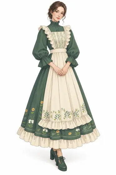 森草花のエプロンマキシの着用例