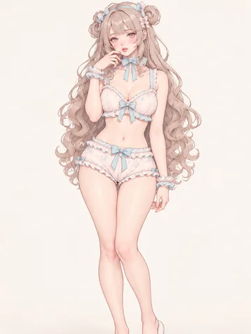 パステルドーナツのツインお団子ラウンジのサンプルイラスト