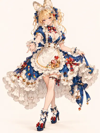 王青うさぎのスイーツメイドの着用例